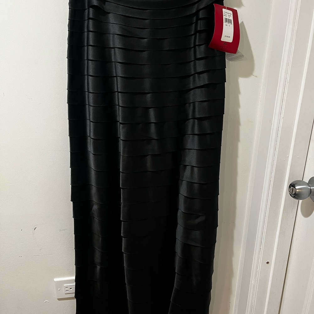 JS Collections Elegant Black Tiered Maxi Skirt